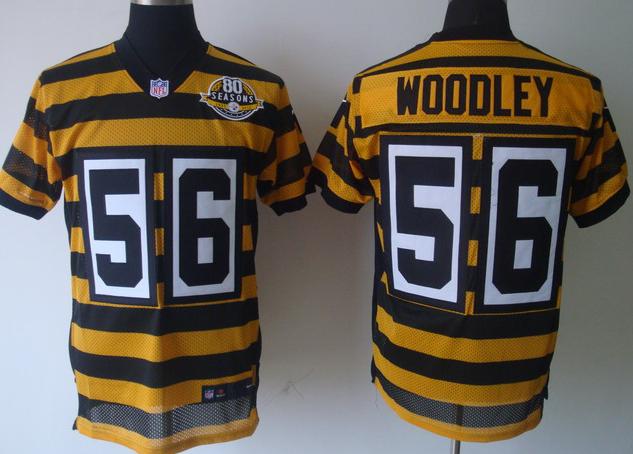 Nike Pittsburgh Steelers #56 Woodley Yellow-Black 80th Throwback Nike NFL Jerseys Cheap