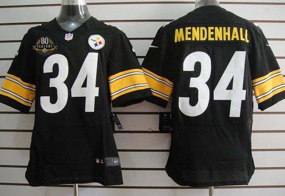 Nike Pittsburgh Steelers #34 Mendenhall Black Elite Nike NFL Jerseys with 80 Anniversary Patch Cheap