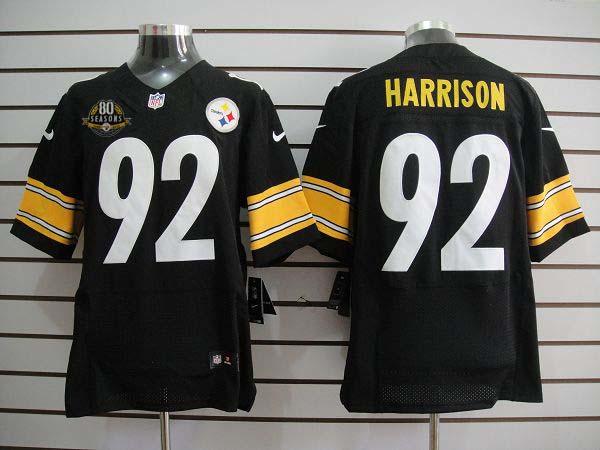 Nike Pittsburgh Steelers #92 James Harrison Black 80th Elite Nike NFL Jerseys Cheap