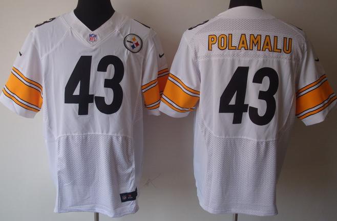 Nike Pittsburgh Steelers #43 Troy Polamalu White Elite Nike NFL Jerseys Cheap