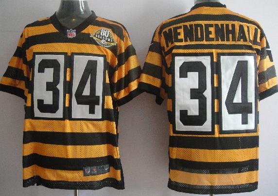 Nike Pittsburgh Steelers #34 Mendenhall Yellow-Black 80th Throwback Jerseys Nike Pittsburgh Steelers #34 Mendenhall Yellow-Black 80th Throwback Jerseys