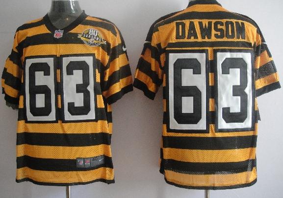 Nike Pittsburgh Steelers #63 Dawson Yellow-Black 80th Throwback Nike NFL Jerseys Cheap