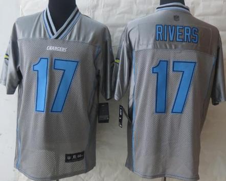 Nike San Diego Chargers 17 Philip Rivers Grey Vapor Elite NFL Jerseys Cheap