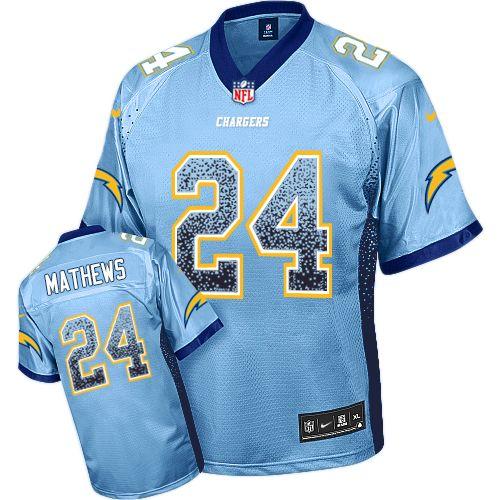Nike San Diego Chargers 24 Ryan Mathews Electric Blue Drift Fashion Elite NFL Jerseys Cheap