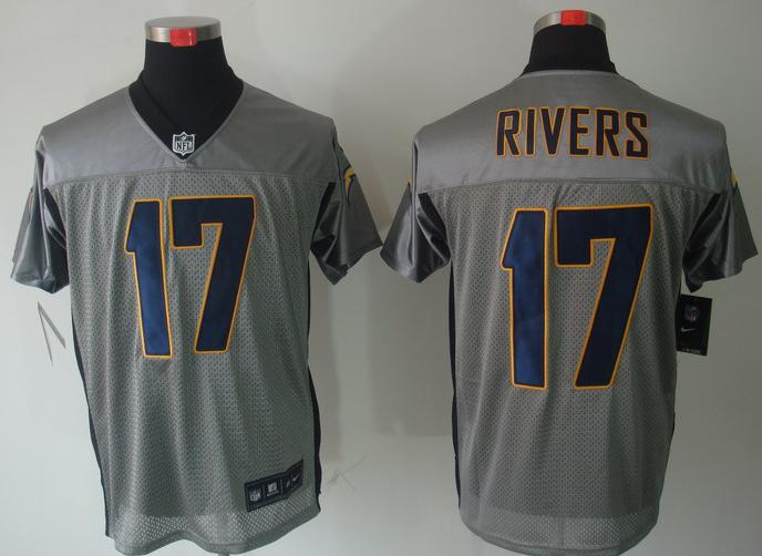 Nike San Diego Chargers 17# Philip Rivers Grey Shadow NFL Jerseys Cheap