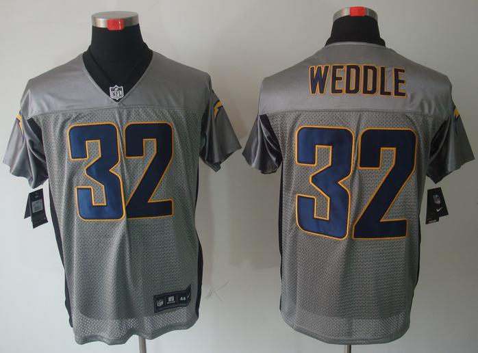 Nike San Diego Chargers 32 Eric Weddle Grey Shadow NFL Jerseys Cheap