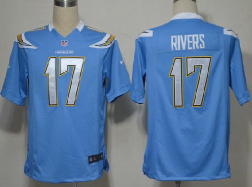 Nike San Diego Chargers 17# Philip Rivers Light Blue Game Nike NFL Jerseys Cheap