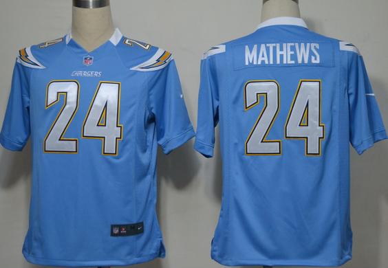 Nike San Diego Chargers 24# Ryan Mathews Light Blue Game Nike NFL Jerseys Cheap