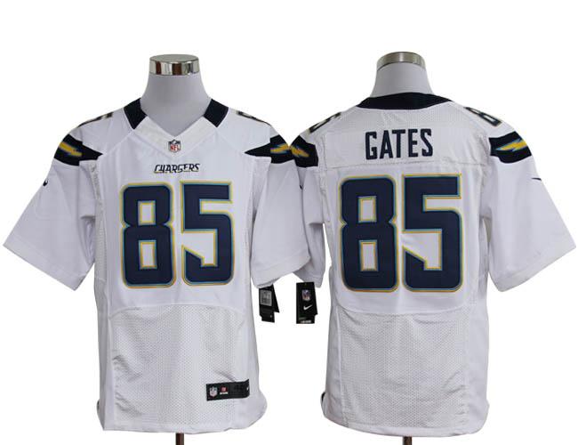 Nike San Diego Chargers 85# Antonio Gates White Elite Nike NFL Jerseys Cheap
