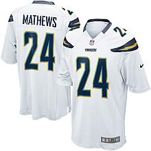 Nike San Diego Chargers 24# Ryan Mathews White Nike NFL Jerseys Cheap