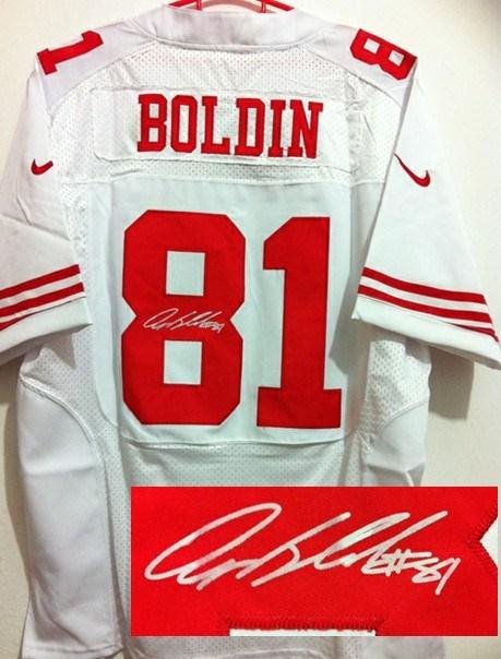 Nike San Francisco 49ers 81 Anquan Boldin White Signed Elite NFL Jerseys Cheap