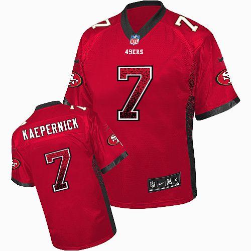 Nike San Francisco 49ers 7 Colin Kaepernick Red Drift Fashion Elite NFL Jerseys Cheap