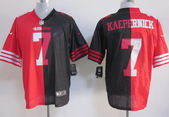 Nike San Francisco 49ers 7 Colin Kaepernick Red Black Elite Split NFL Jerseys Cheap