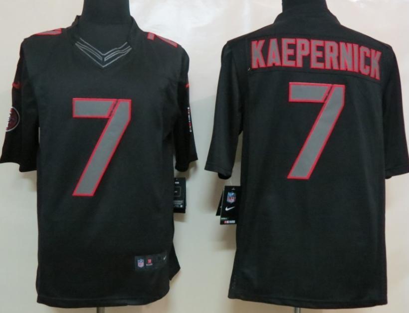 Nike San Francisco 49ers 7 Colin Kaepernick Black Impact LIMITED NFL Jerseys Cheap