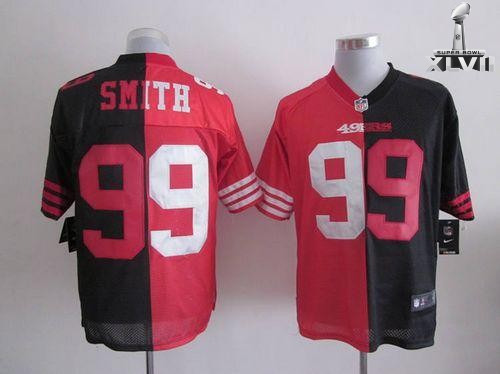 Nike San Francisco 49ers 99 Aldon Smith Elite Black Red Two Tone 2013 Super Bowl NFL Jersey Cheap