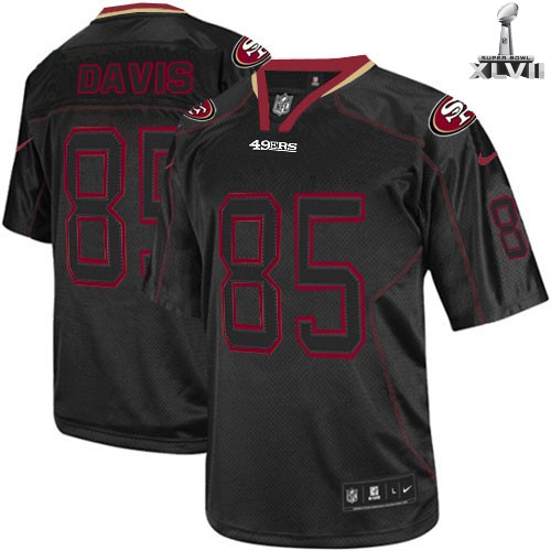Nike San Francisco 49ers 85 Vernon Davis Elite Lights Out Black 2013 Super Bowl NFL Jersey Cheap