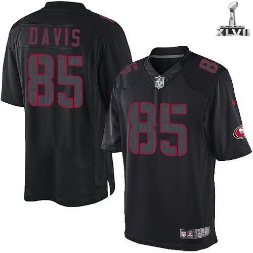 Nike San Francisco 49ers 85 Vernon Davis Limited Black Impact 2013 Super Bowl NFL Jersey Cheap