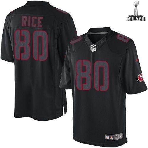 Nike San Francisco 49ers 80 Jerry Rice Limited Impact Black 2013 Super Bowl NFL Jersey Cheap