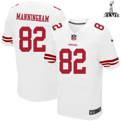 Nike San Francisco 49ers 82 Mario Manningham Elite White 2013 Super Bowl NFL Jersey Cheap