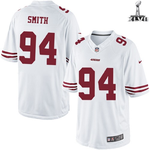 Nike San Francisco 49ers 94 Justin Smith Limited White 2013 Super Bowl NFL Jersey Cheap