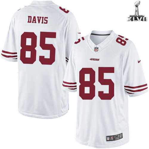Nike San Francisco 49ers 85 Vernon Davis Limited White 2013 Super Bowl NFL Jersey Cheap