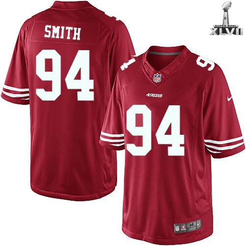 Nike San Francisco 49ers 94 Justin Smith Limited Red 2013 Super Bowl NFL Jersey Cheap