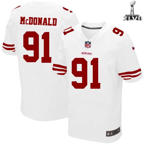 Nike San Francisco 49ers 91 Ray Mcdonald Elite White 2013 Super Bowl NFL Jersey Cheap