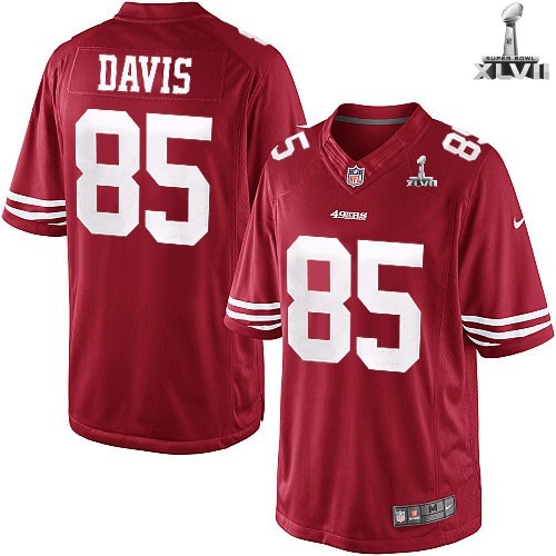 Nike San Francisco 49ers 85 Vernon Davis Limited Red 2013 Super Bowl NFL Jersey Cheap