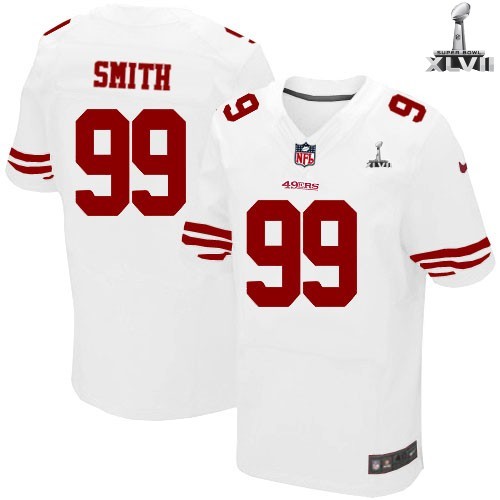 Nike San Francisco 49ers 99 Aldon Smith Elite White 2013 Super Bowl NFL Jersey Cheap