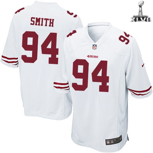 Nike San Francisco 49ers 94 Justin Smith Game White 2013 Super Bowl NFL Jersey Cheap