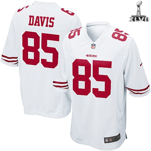 Nike San Francisco 49ers 85 Vernon Davis Game White 2013 Super Bowl NFL Jersey Cheap