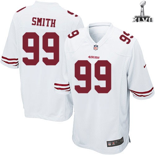 Nike San Francisco 49ers 99 Aldon Smith Game White 2013 Super Bowl NFL Jersey Cheap
