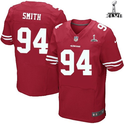 Nike San Francisco 49ers 94 Justin Smith Elite Red 2013 Super Bowl NFL Jersey Cheap