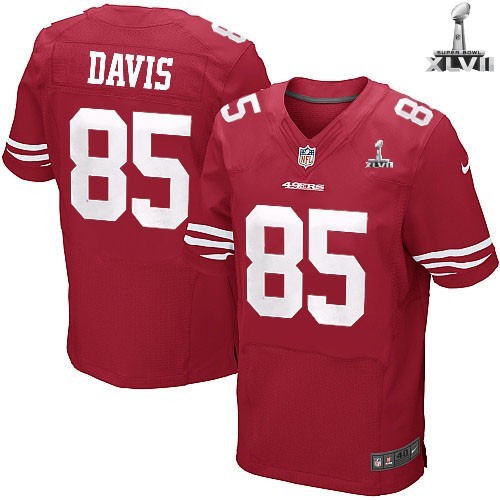 Nike San Francisco 49ers 85 Vernon Davis Elite Red 2013 Super Bowl NFL Jersey Cheap
