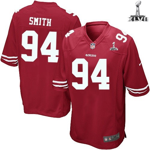 Nike San Francisco 49ers 94 Justin Smith Game Red 2013 Super Bowl NFL Jersey Cheap