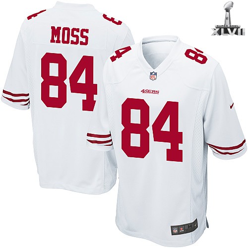 Nike San Francisco 49ers 84 Randy Moss Game White 2013 Super Bowl NFL Jersey Cheap