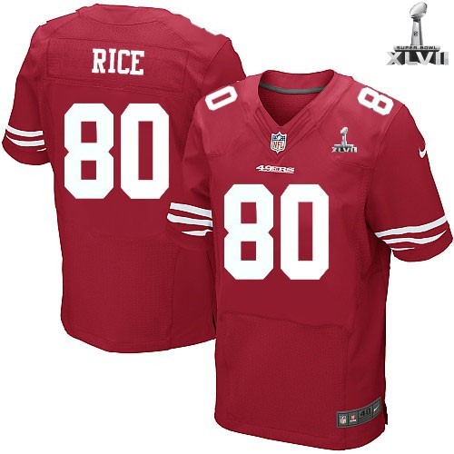 Nike San Francisco 49ers 80 Jerry Rice Elite Red 2013 Super Bowl NFL Jersey Cheap