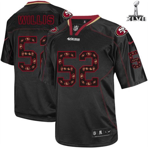 Nike San Francisco 49ers 52 Patrick Willis Elite New Lights Out Black 2013 Super Bowl NFL Jersey Cheap