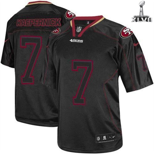 Nike San Francisco 49ers 7 Colin Kaepernick Elite Lights Out Black 2013 Super Bowl NFL Jersey Cheap