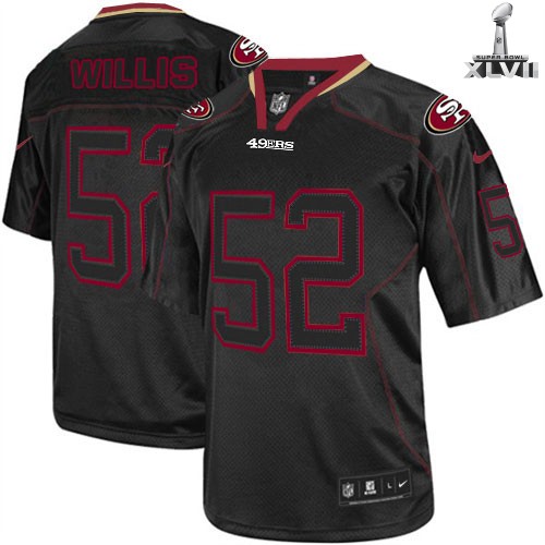Nike San Francisco 49ers 52 Patrick Willis Elite Lights Out Black 2013 Super Bowl NFL Jersey Cheap