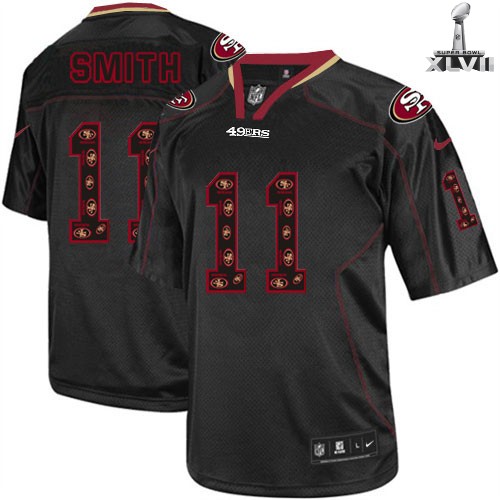 Nike San Francisco 49ers 11 Alex Smith Elite New Lights Out Black 2013 Super Bowl NFL Jersey Cheap