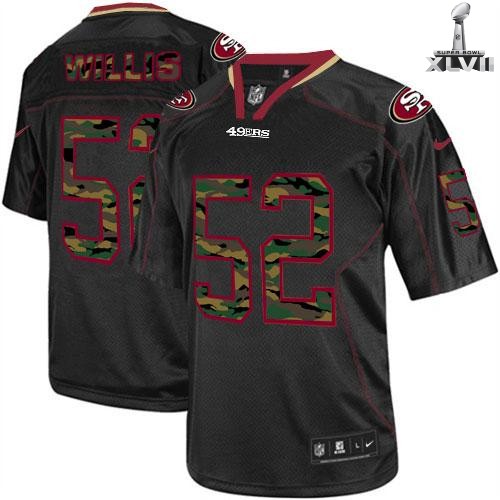 Nike San Francisco 49ers 52 Patrick Willis Elite Black Camo 2013 Super Bowl NFL Jersey Cheap