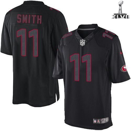 Nike San Francisco 49ers 11 Alex Smith Limited Black Impact 2013 Super Bowl NFL Jersey Cheap