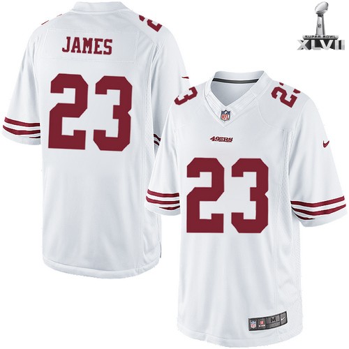 Nike San Francisco 49ers 23 Lamichael James Limited White 2013 Super Bowl NFL Jersey Cheap