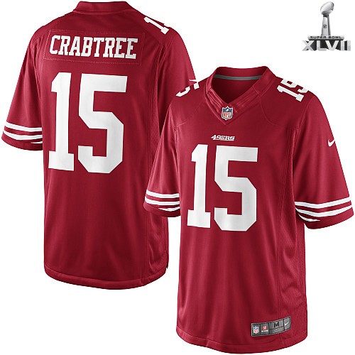 Nike San Francisco 49ers 15 Michael Crabtree Limited Red 2013 Super Bowl NFL Jersey Cheap