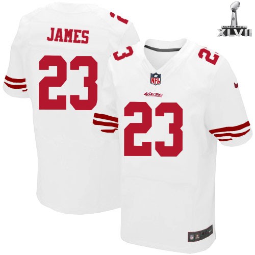 Nike San Francisco 49ers 23 Lamichael James Elite White 2013 Super Bowl NFL Jersey Cheap