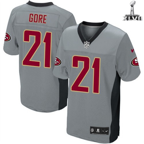 Nike San Francisco 49ers 21 Frank Gore Game Grey Shadow 2013 Super Bowl NFL Jersey Cheap
