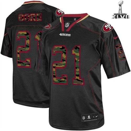 Nike San Francisco 49ers 21 Frank Gore Elite Black Camo 2013 Super Bowl NFL Jersey Cheap
