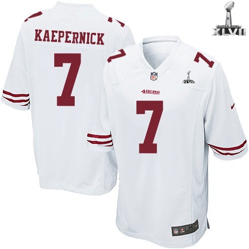 Nike San Francisco 49ers 7 Colin Kaepernick Game White 2013 Super Bowl NFL Jersey Cheap