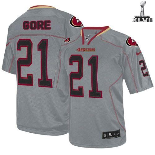 Nike San Francisco 49ers 21 Frank Gore Lights Out Grey 2013 Super Bowl NFL Jersey Cheap